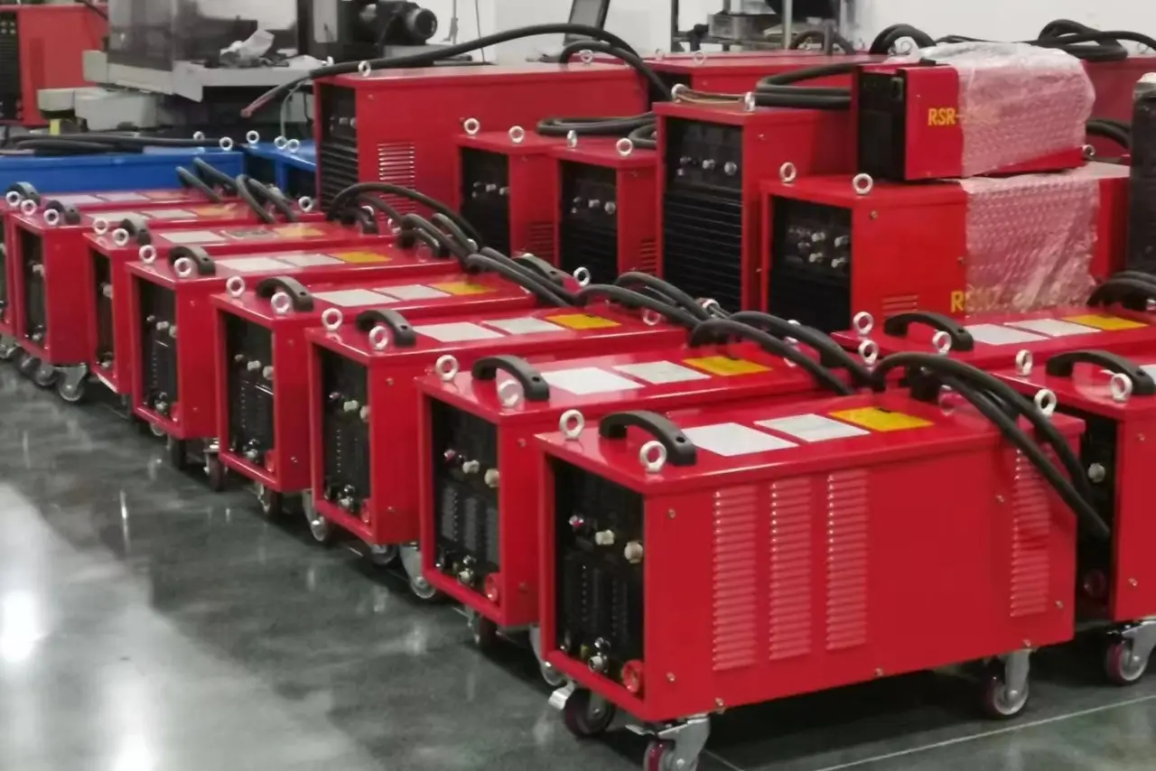 ZOC industrial stud welding machines displayed together, including heavy-duty inverter stud welder models.