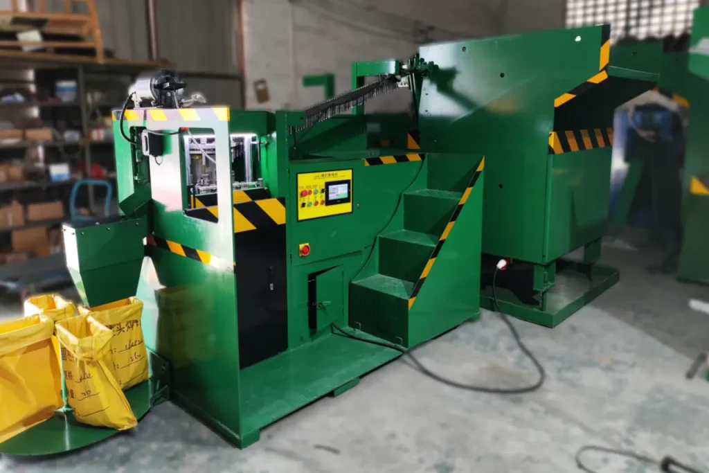Flux Ball Fixing Machine full view, showing industrial hydraulic system and stud feeding components